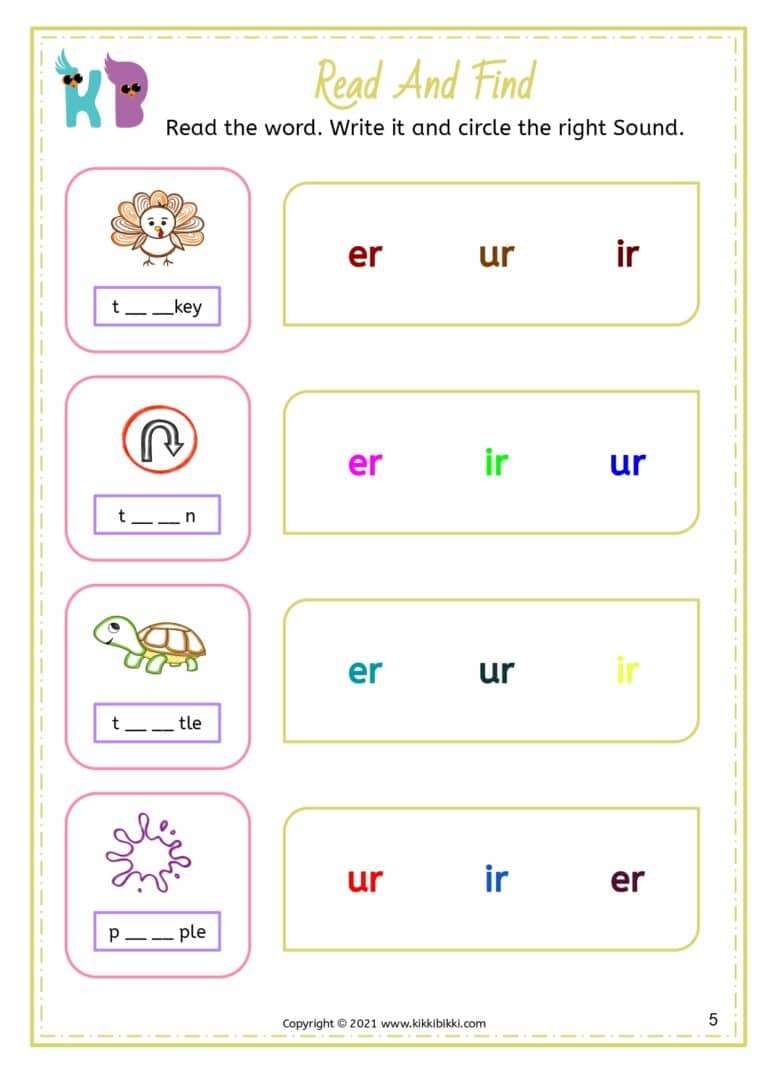 Free Kindergarten Phonics Worksheet