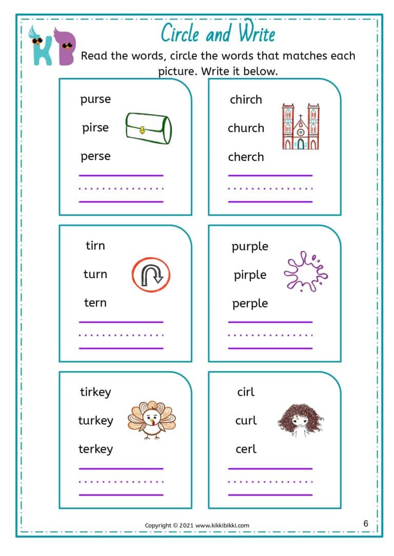 Phonics Worksheet for Kindergarten