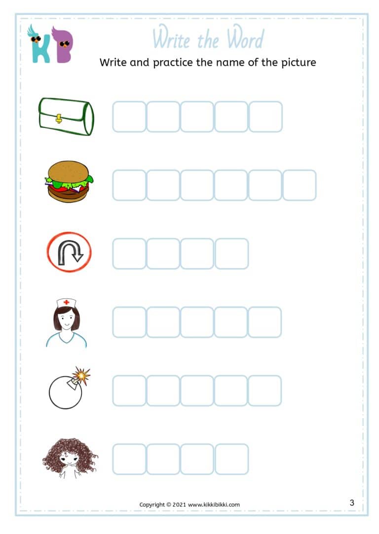 Kindergarten Phonics Learning Worksheet