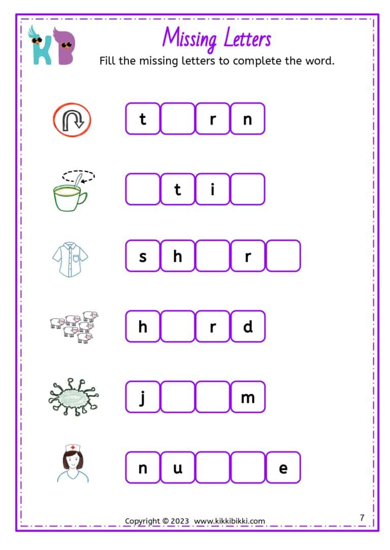 CVC Activity Sheets for Kids
