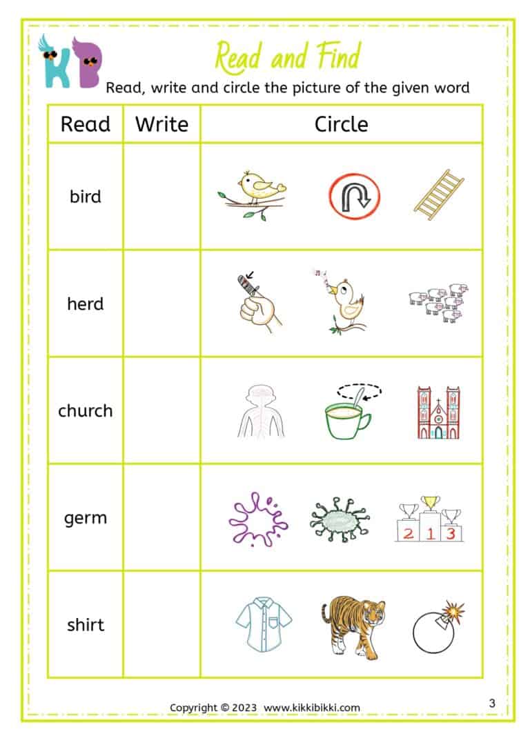 Printable Kindergarten Phonics Worksheets