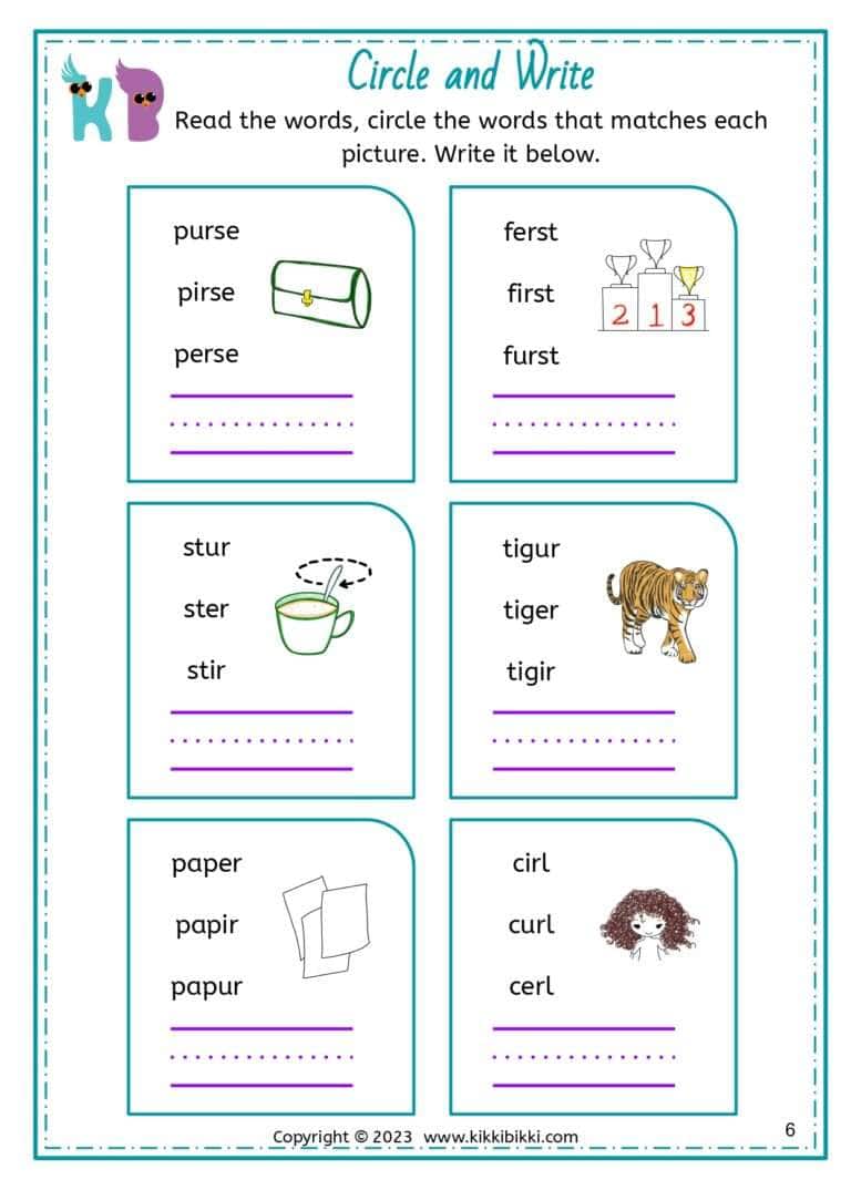 Free Phonics Worksheets for Kindergarten