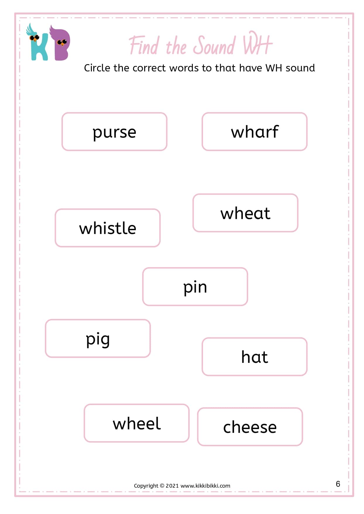 Discovering the 'WH' Sound: Fun Find the Sound Worksheets