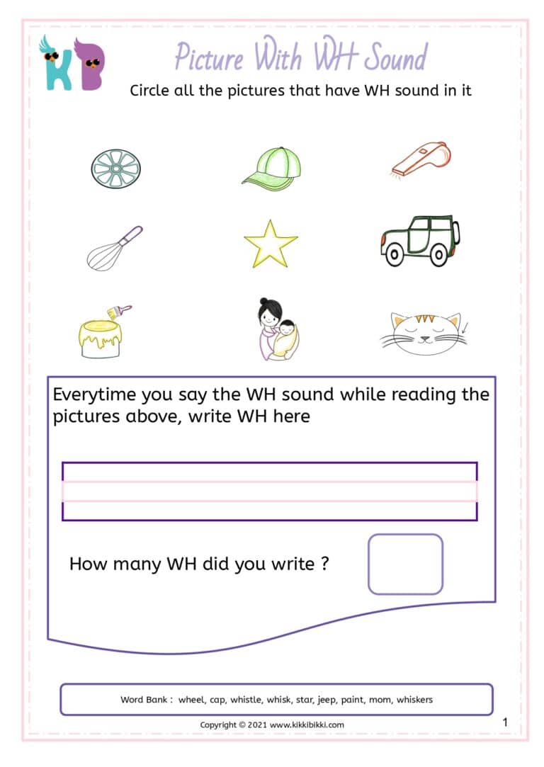 Free Kindergarten Phonics Worksheet
