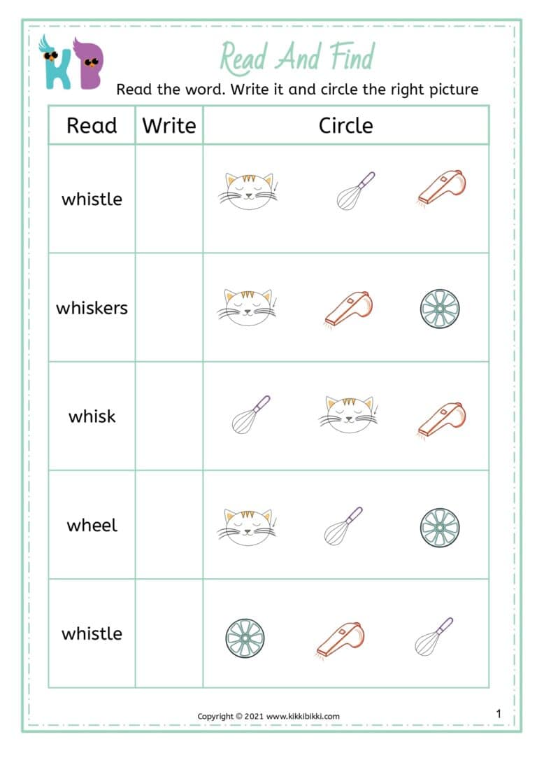 Printable Phonics Learning Worksheet