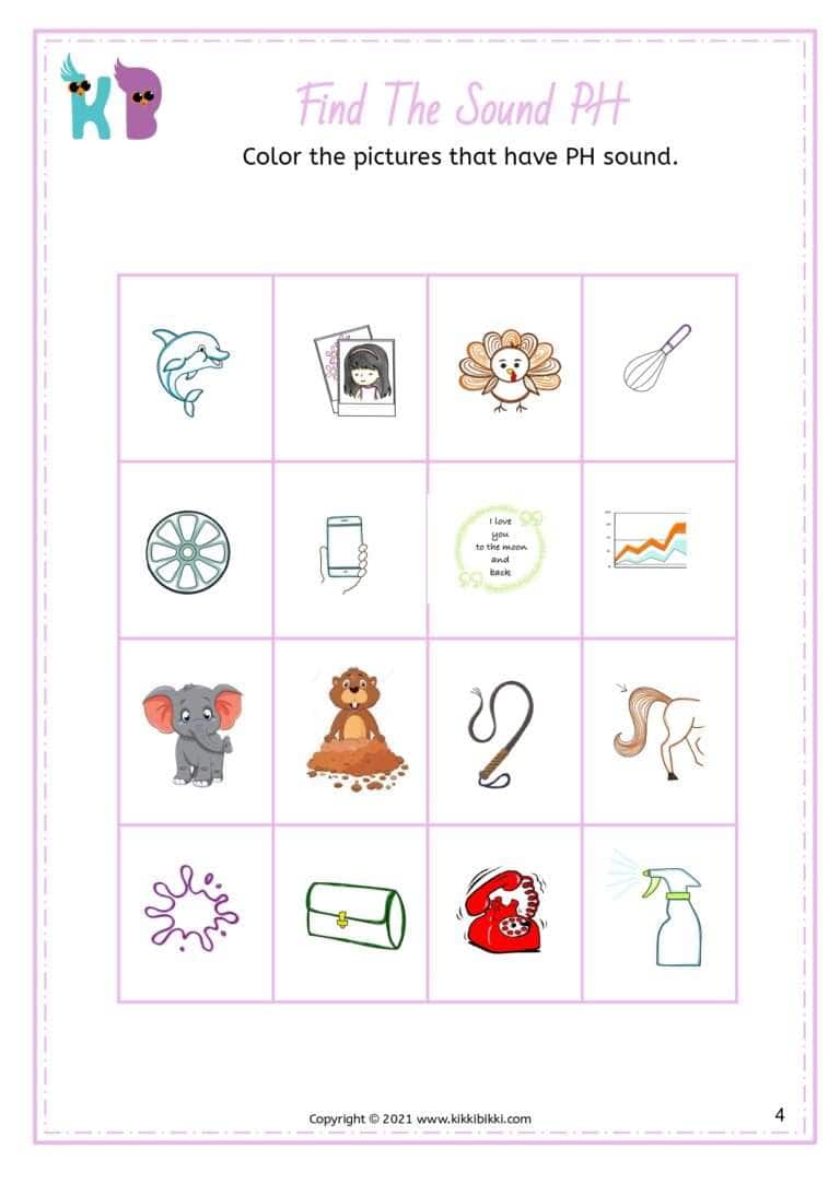 Discovering the 'PH' Sound: Fun Find the Sound Worksheets