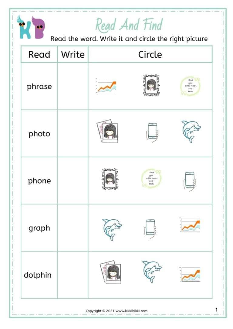 Phonics Worksheet for Kids