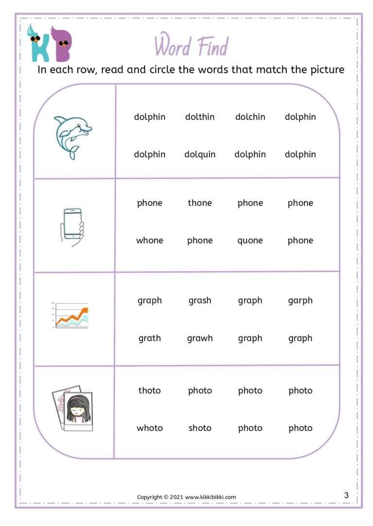 Kindergarten Phonics Worksheet