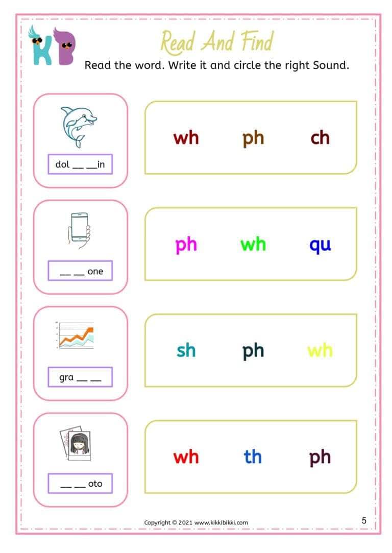 Printable Worksheet for Phonics