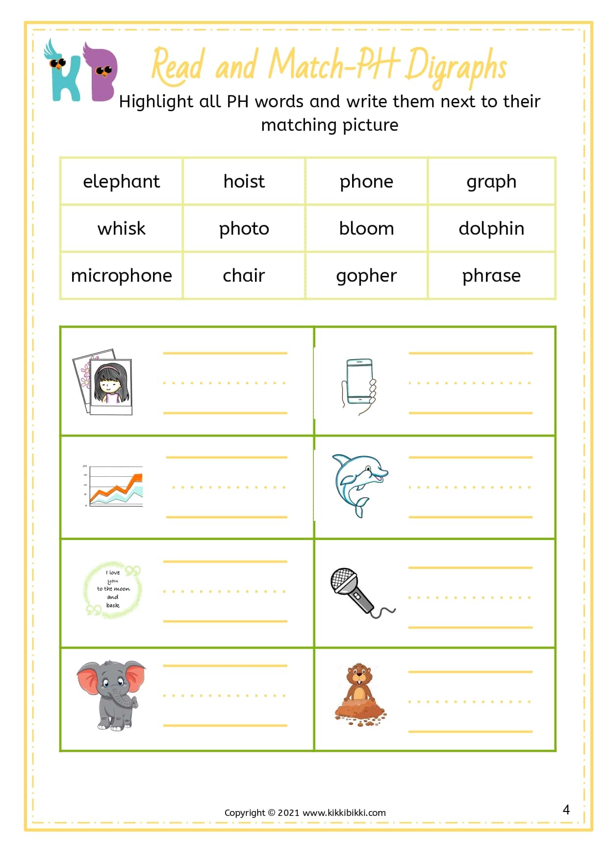 Discovering the 'PH' Sound: Read and Match Worksheets