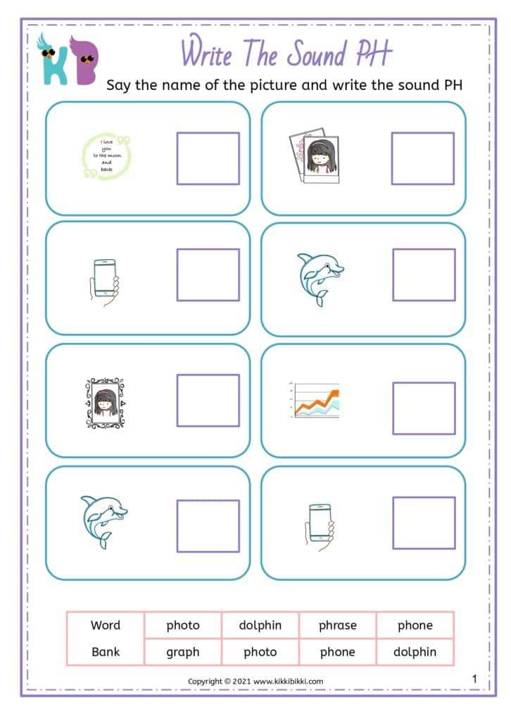 Exploring the 'PH' Sound: Write the Sound Worksheets
