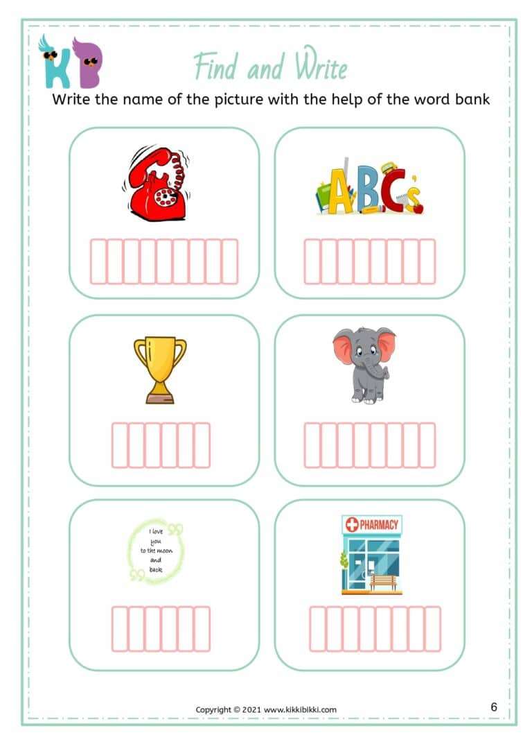 Preschool CVC Worksheets