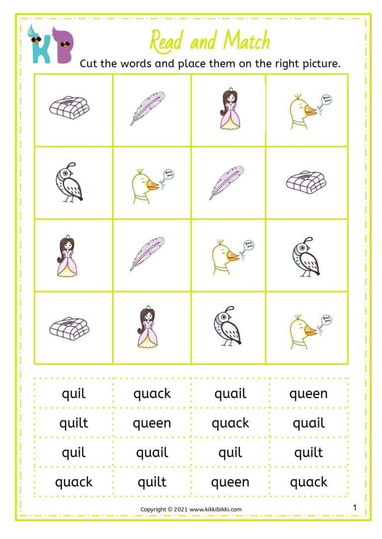 Printable Phonics Worksheets for Kindergarten