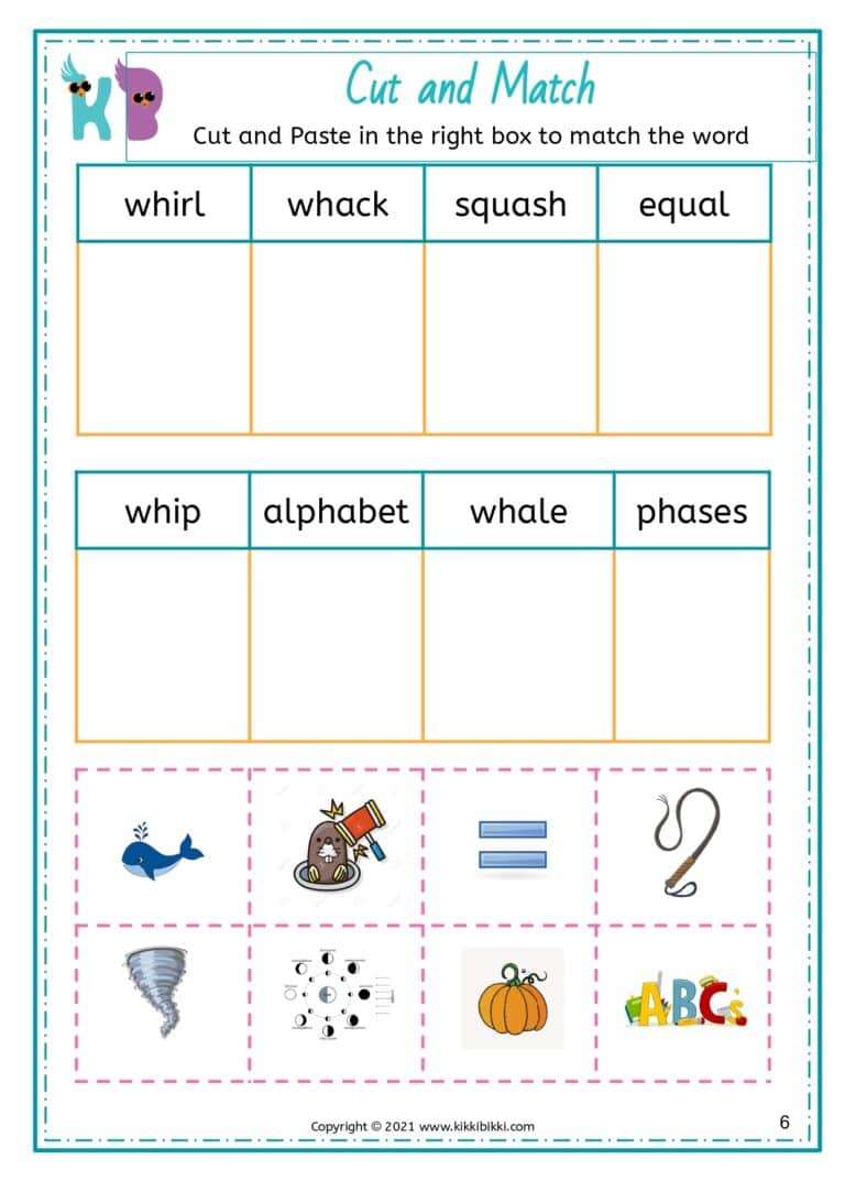 Phonics Word Worksheets for Kindergarten