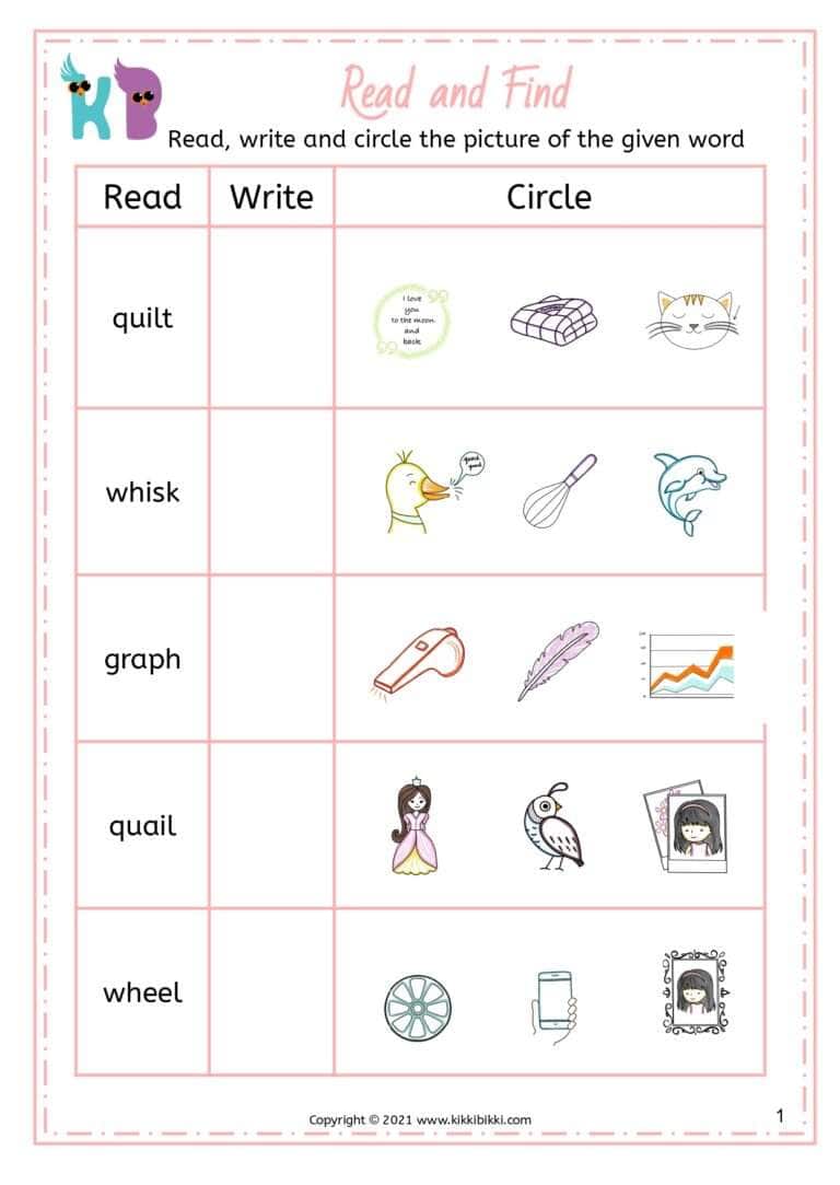 Free Worksheet for Phonics