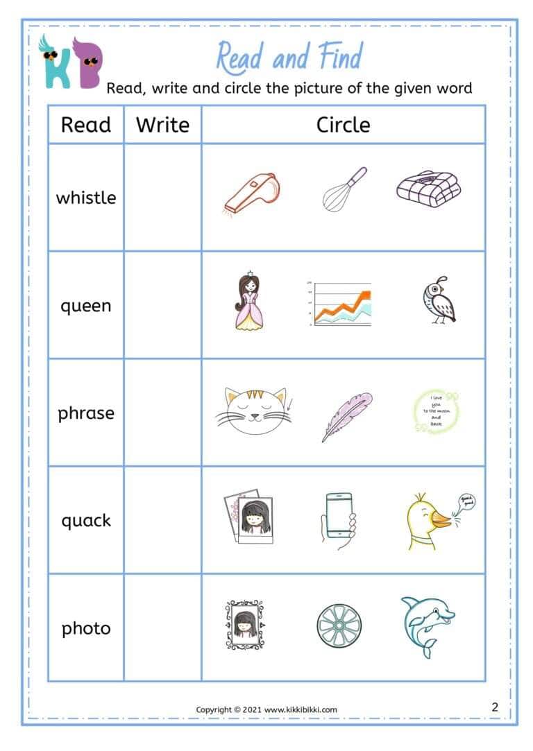 Kindergarten Phonics Worksheet Free