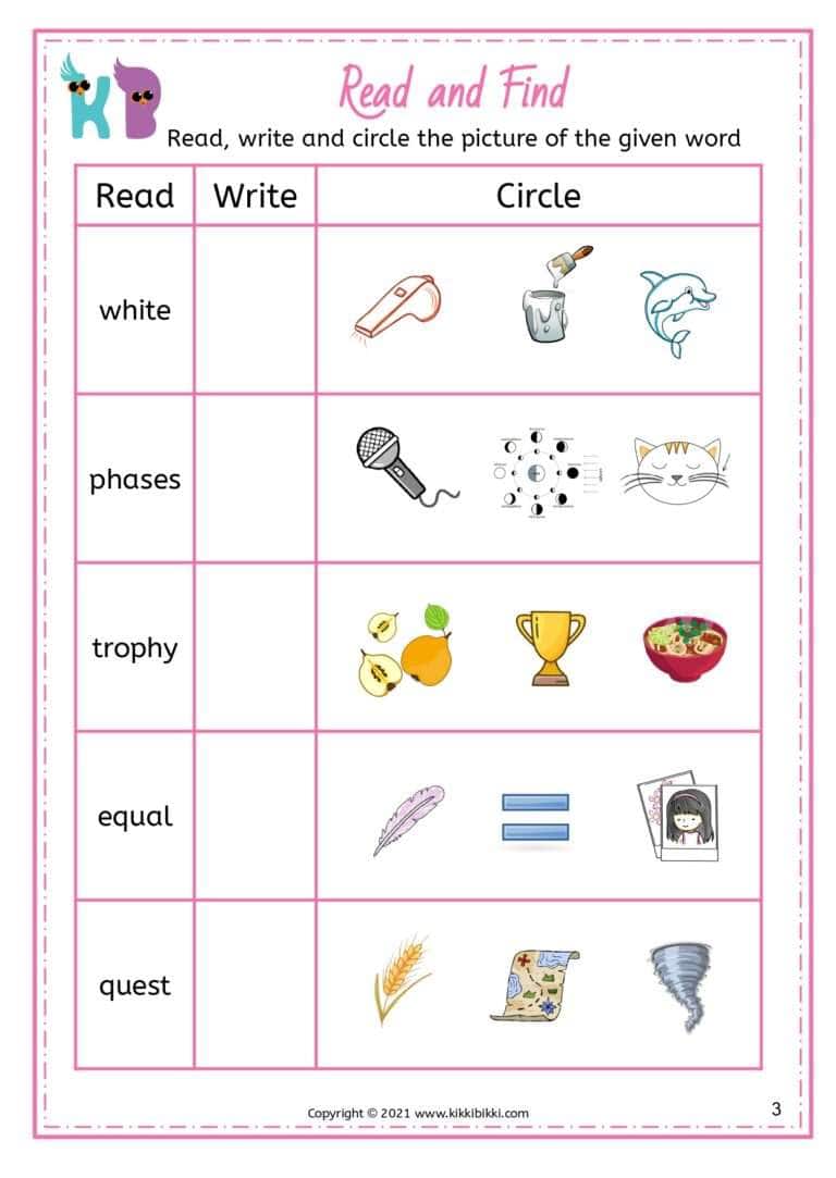 Phonics Worksheet Printable