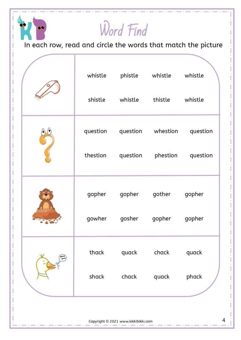Interactive Phonics Worksheet