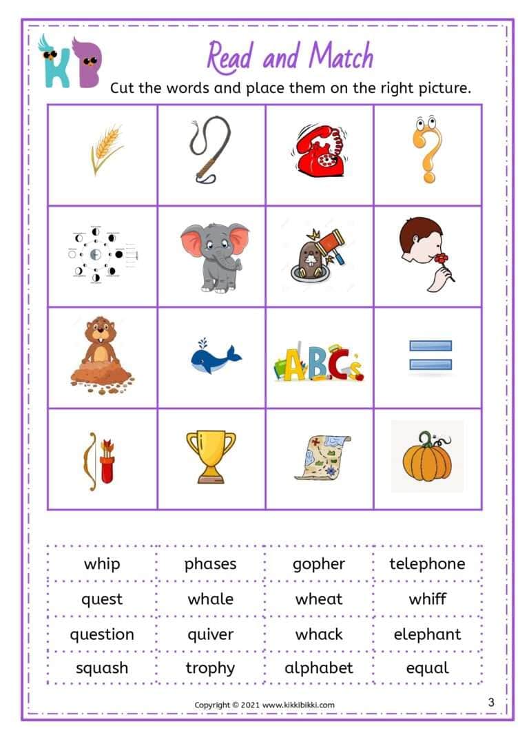 Kindergarten Phonics Worksheet