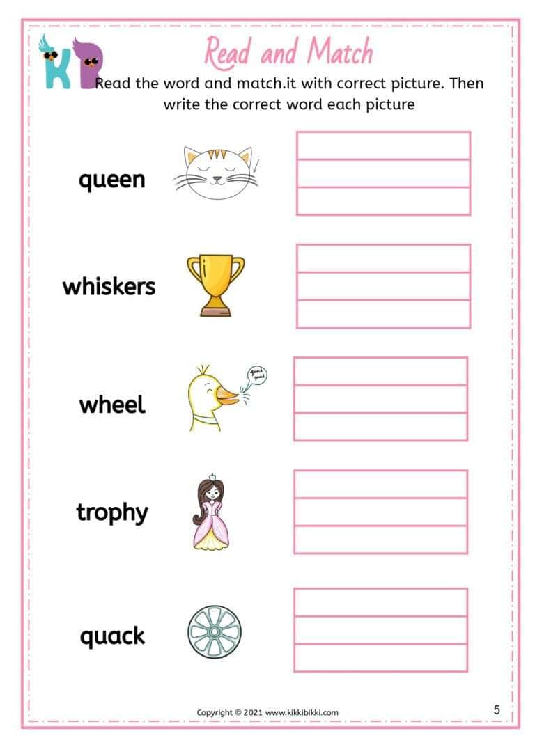 Printable Worksheet for Phonics