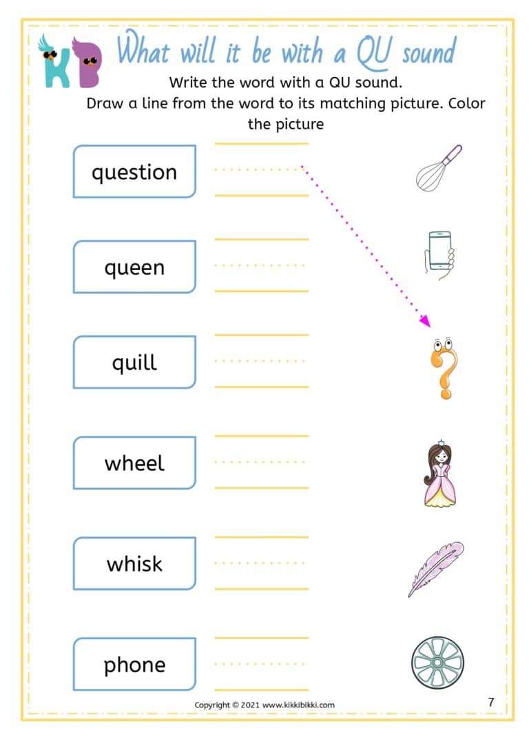 Free Kindergarten Phonics Worksheet
