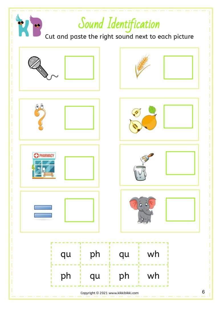 Kindergarten Phonics Activity Sheet