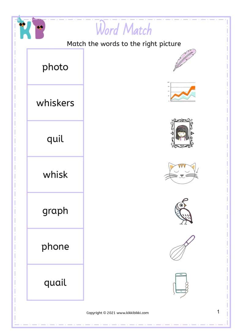 Free Phonics Learning Worksheet