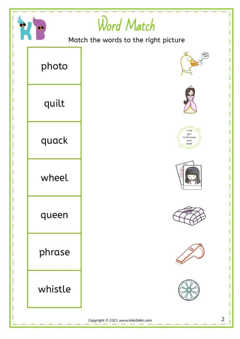Printable Phonics Learning Worksheet