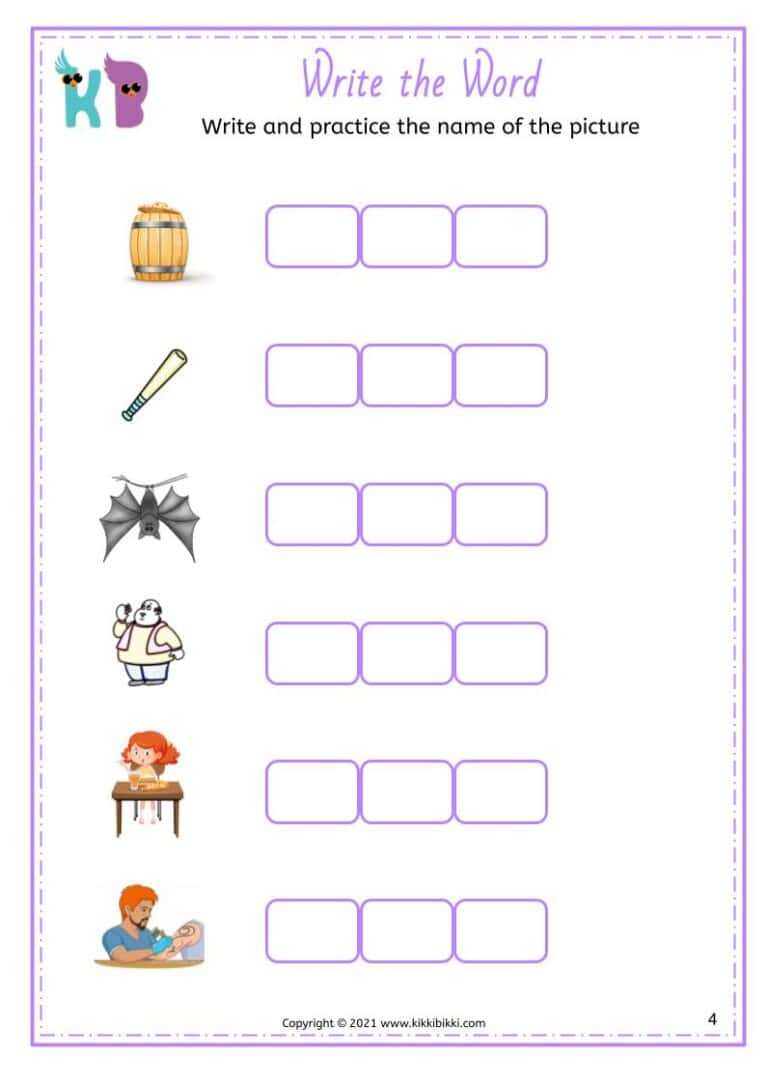Free Kindergarten Phonics Worksheet