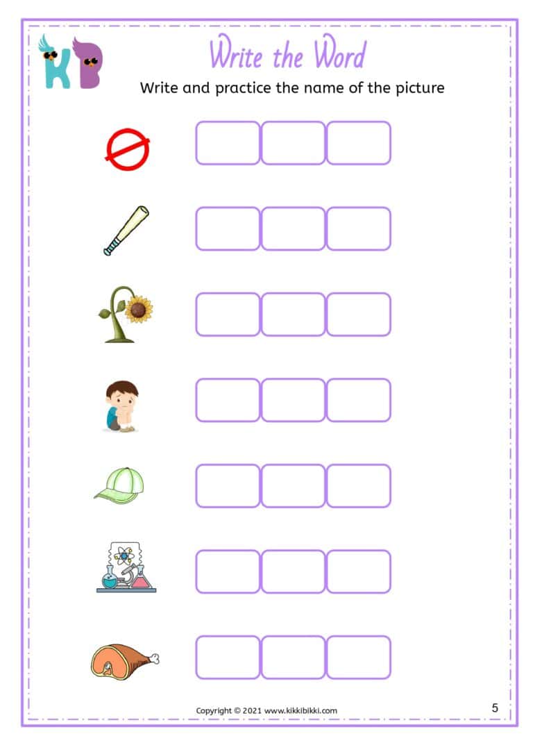 Free Kindergarten Phonics Worksheet