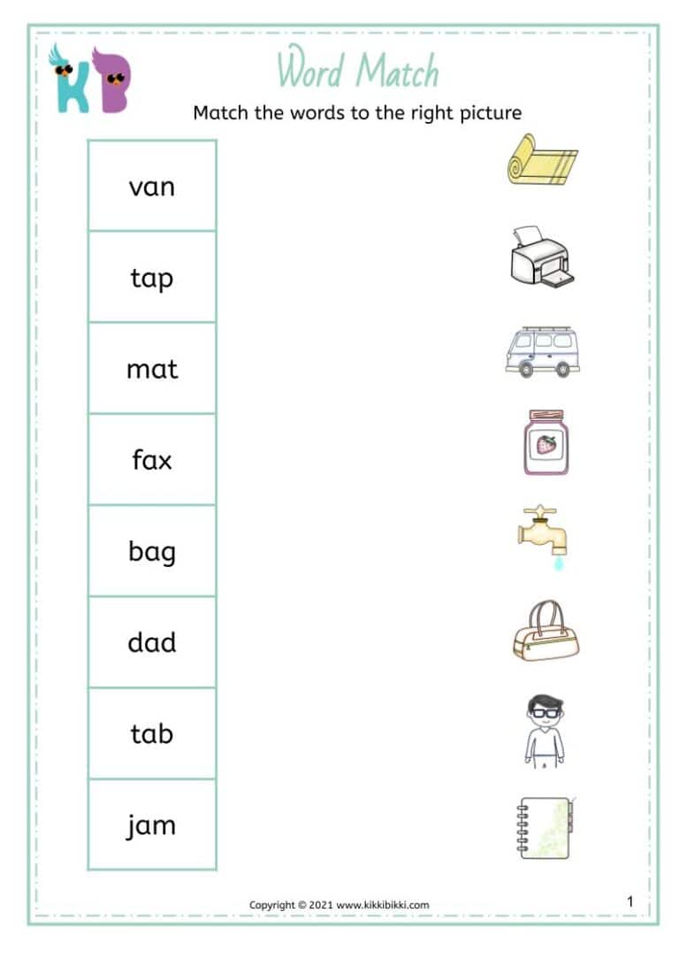 Free Kindergarten Phonics Worksheets