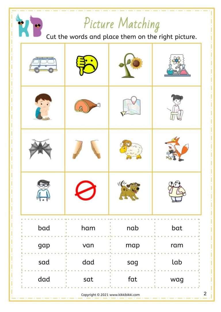 Free Phonics Worksheets for Kindergarten