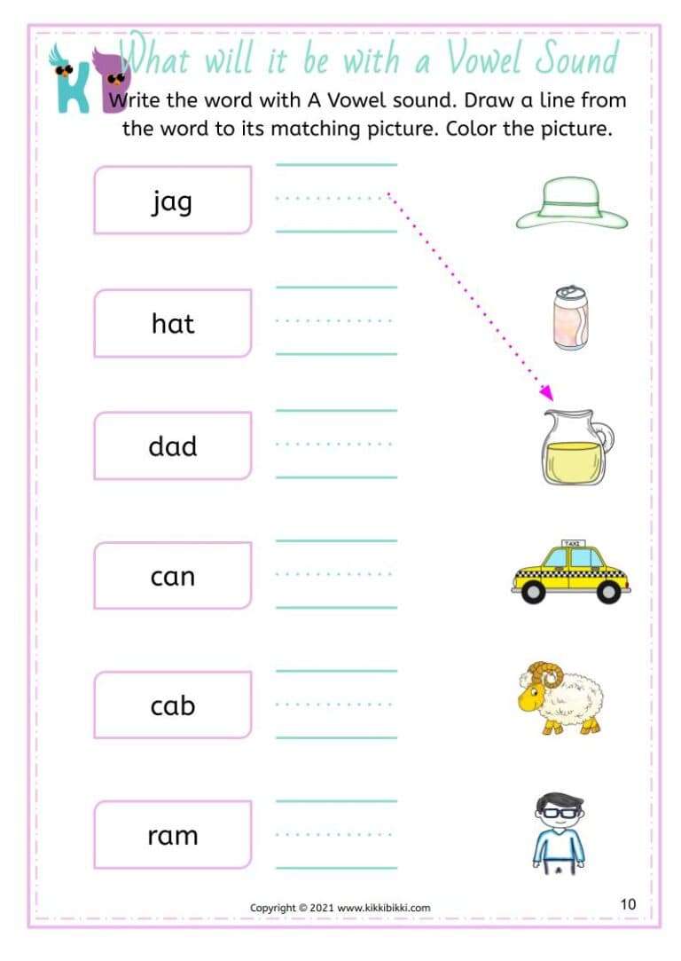 Free Phonics Worksheets for Kindergarten