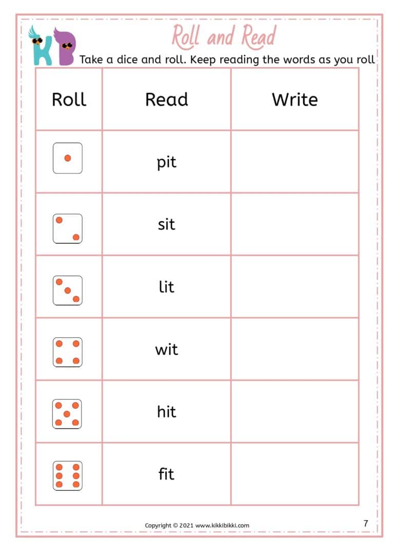 Free Phonics Worksheets for Kindergarten