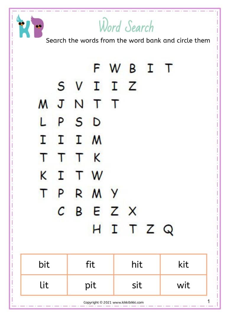 Free Download Phonics Worksheets for Kindergarten