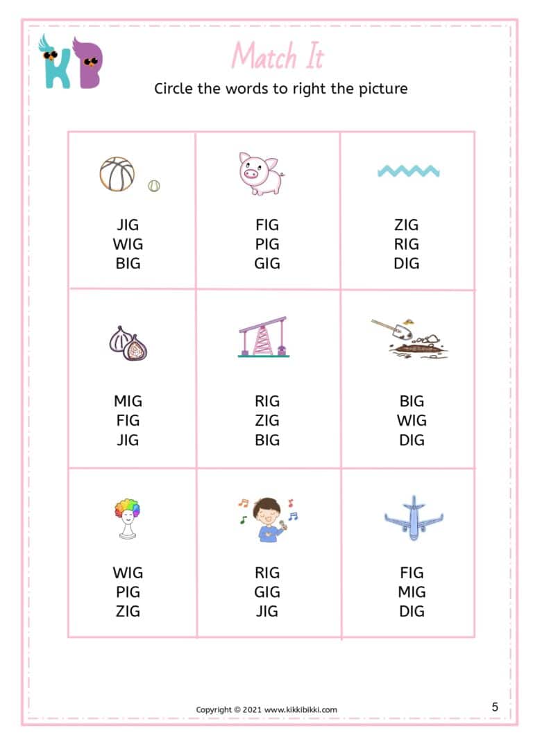 CVC Short I Worksheets
