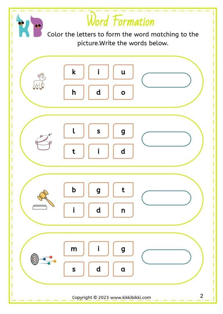 Free Download Phonics Worksheets for Kindergarten