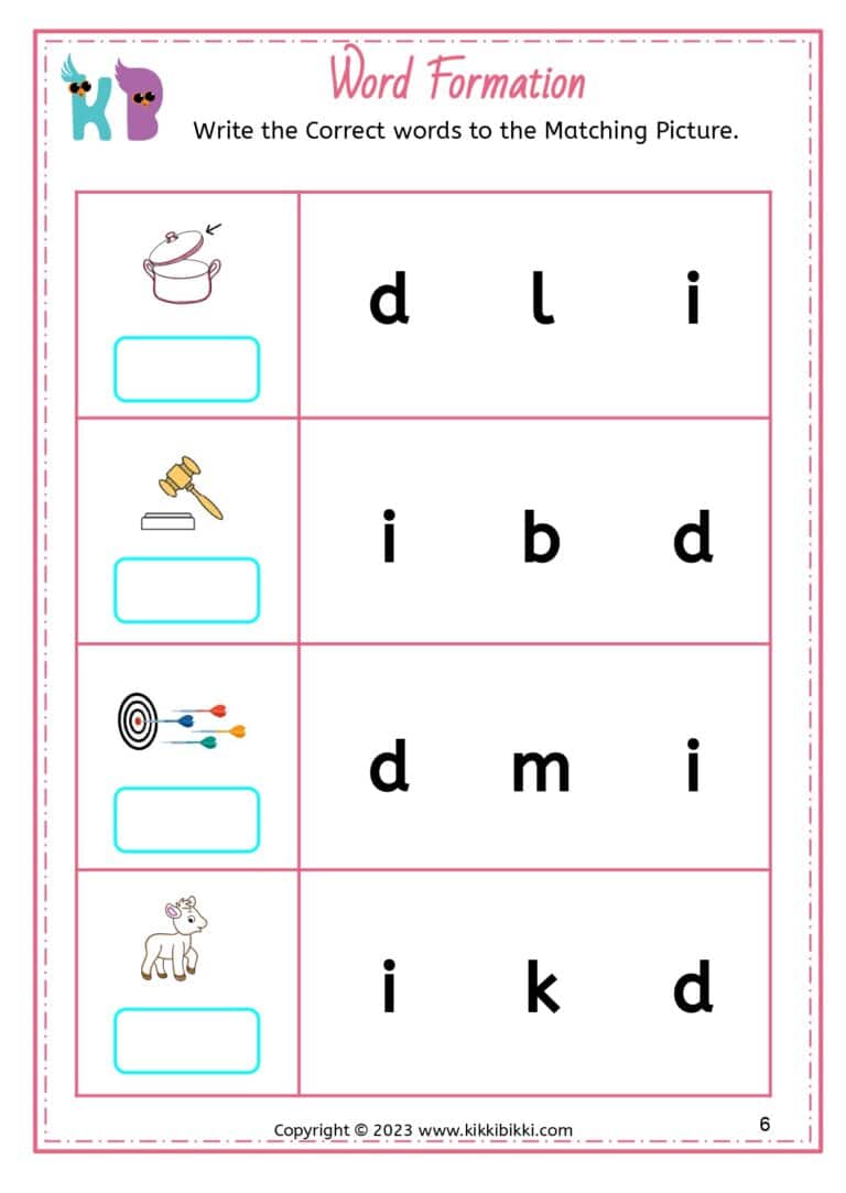 Free Worksheet for Phonics