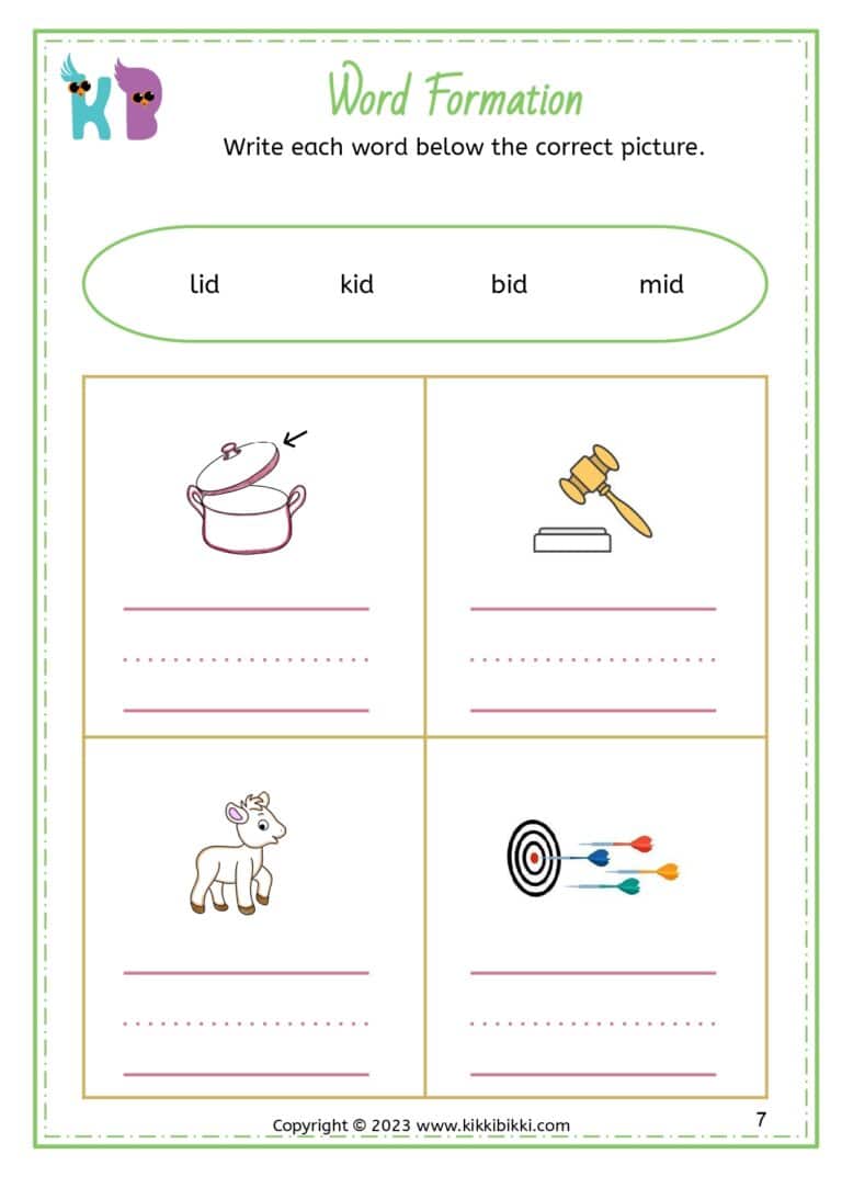 Kindergarten Phonics Worksheet Free