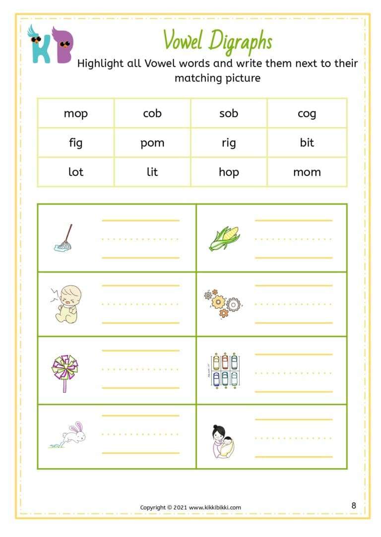 Phonics Activity Sheets for Kindergarten