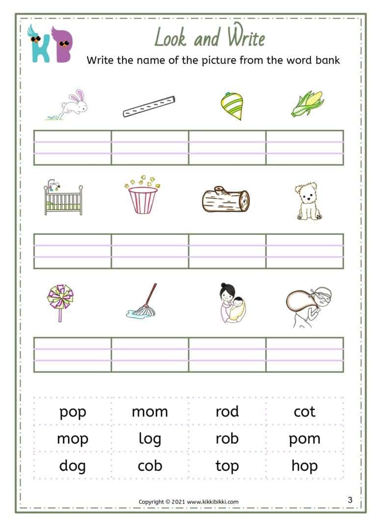 Free CVC Words Worksheet