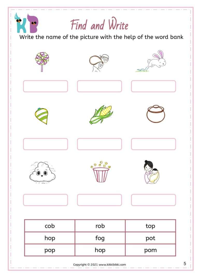 CVC Words Practice Sheet