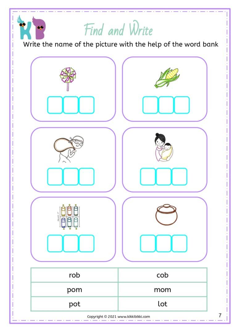 Preschool CVC Worksheet
