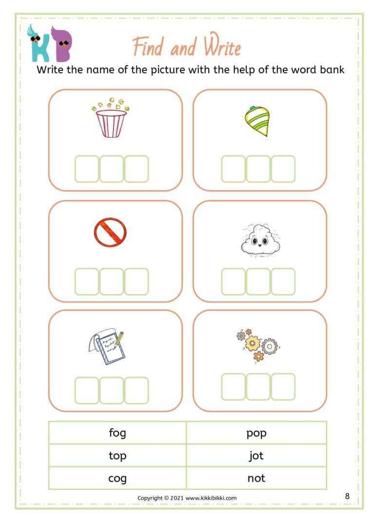 CVC Word Recognition Worksheet