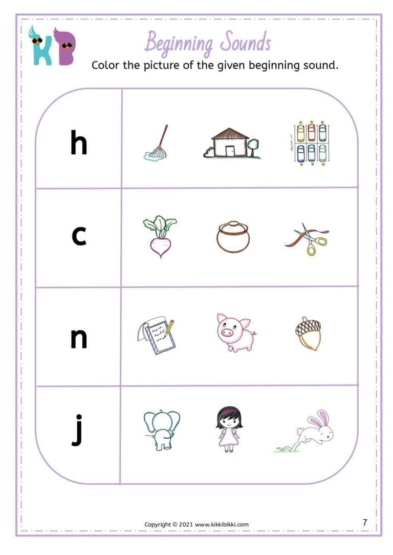 Kindergarten Phonics Worksheet Free