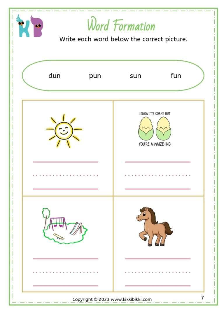 Kindergarten CVC Worksheets