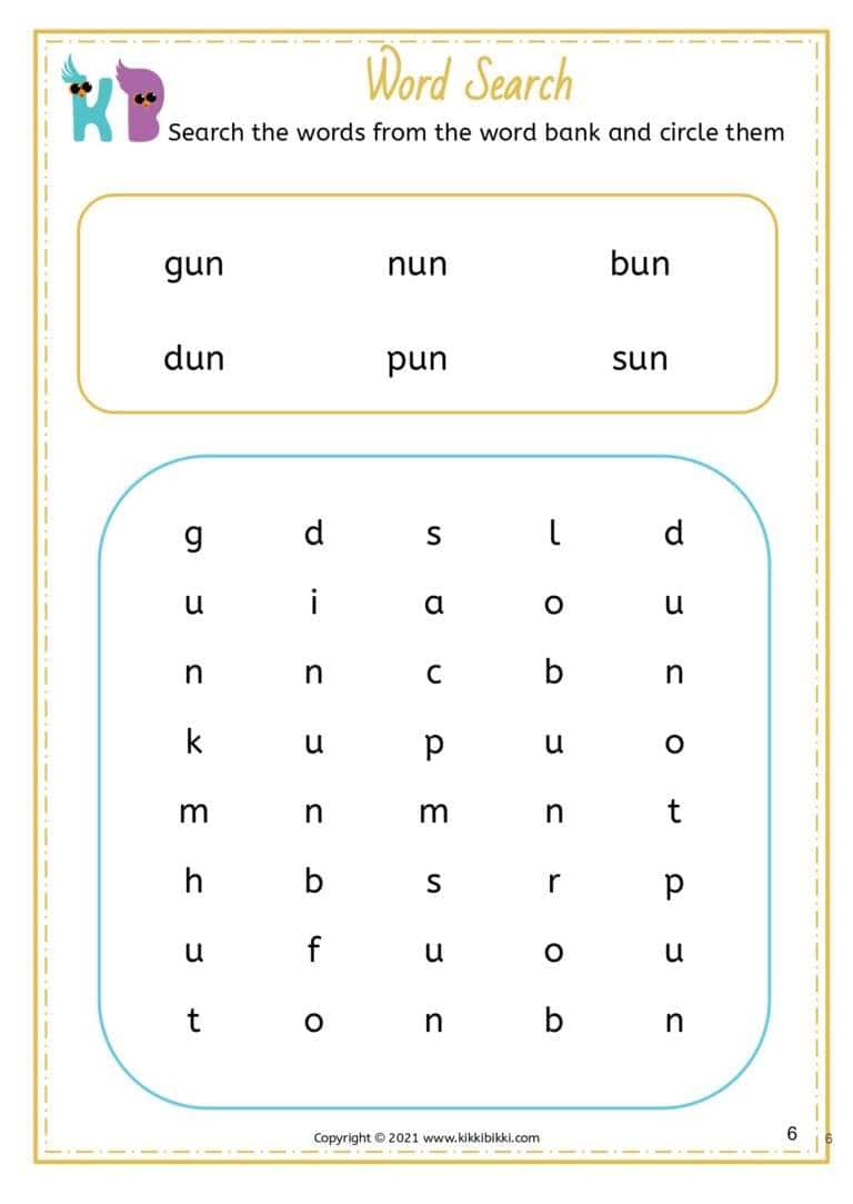 Phonics Activity Sheet for Kids