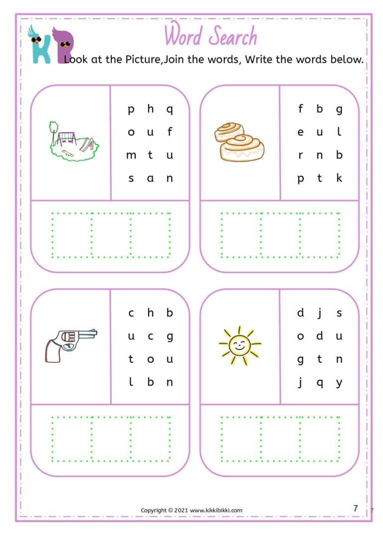 Preschool Phonics Activity Sheet