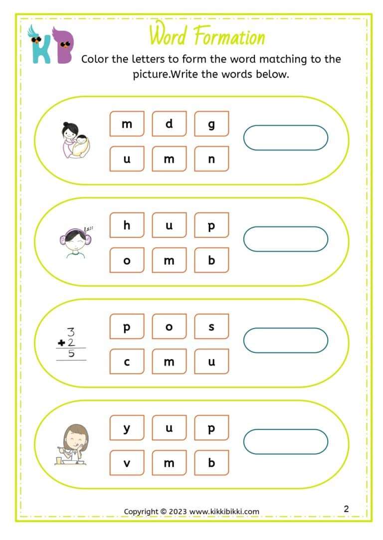 Phonics Worksheets for Kindergarten