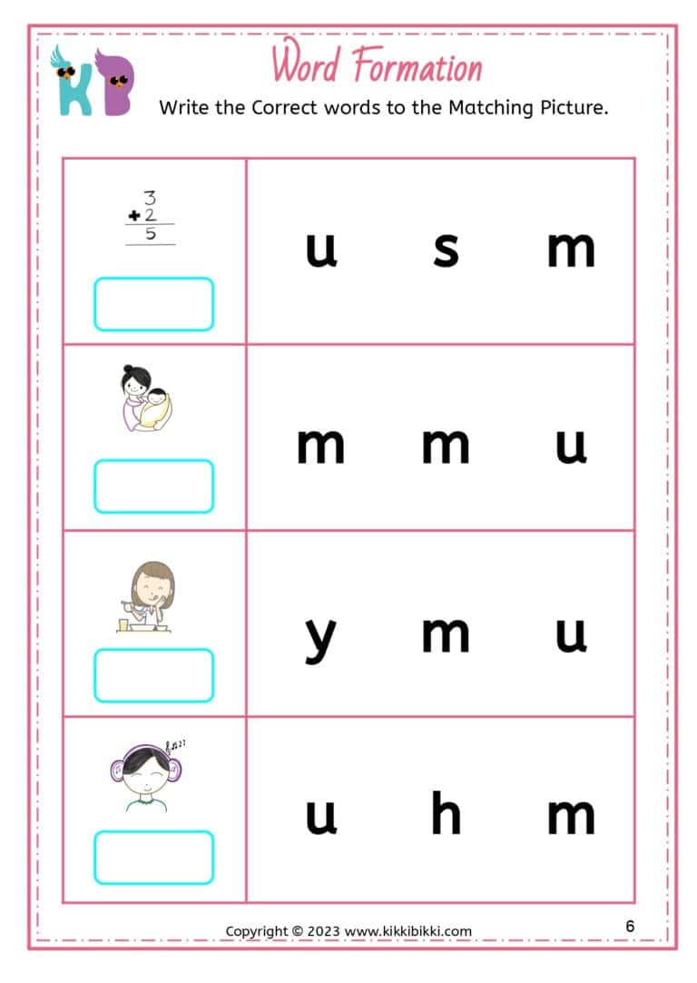 Free Phonics Worksheets for Kids